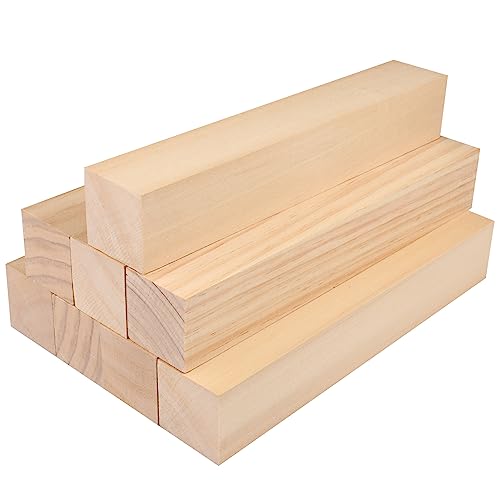 8 Pack Basswood Carving Blocks, 12x2x2 Inches Basswood Blocks for Beginner to Advanced Carvers, Ideal for DIY Projects and Gifts, Soft and Smooth, GNIEMCKIN