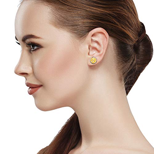 300 Pieces Stud Earring Kit Include 100pcs 12 mm Stainless Steel Blank Stud Bezel Settings 100 Rubber Backs 100 Earring Backs (Silver with Silver and Hicarer