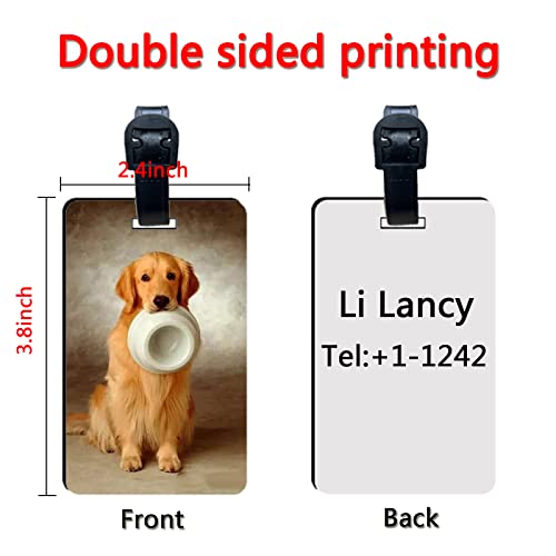 30 pcs Sublimation Luggage tag Blanks White Blank Travel Bag Baggage Tags with Strap Double Sided MDF Suitcase Label Tag with Slots AiDiYGECO