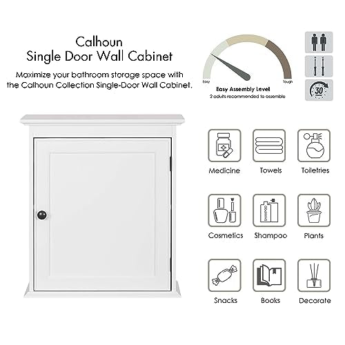 Spirich Small Bathroom Wall Cabinet, Wall Mounted Storage Cabinet, Medicine Cabinet Organizer for Bathroom, Kitchen, Living Room, White Spirich