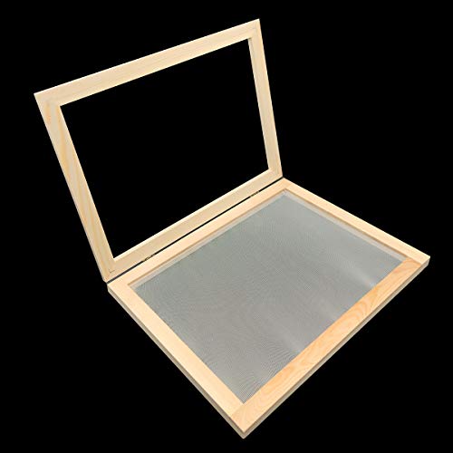 Worown A5 Size Paper Making Screen, Natural Wooden PaperMaking Mould, 7.5 x 10 inch Wooden Paper Making Frame for DIY Paper Craft and Dried Flower Worown