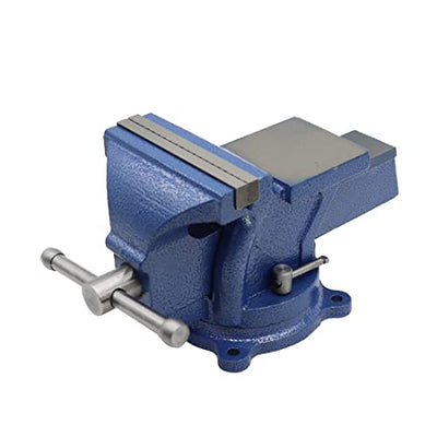 Nakkaa 5" Bench Vise Ductile Cast Iron Bench Vise with 360° Flexible Swivel Locking Base Heavy Duty Home Work 5 Inch Bench Vice