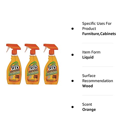 Glo 640823841079 (Pack of 3) Wood Furniture 2-in-1 Clean and Polish, 48 Fl Oz total ORANGE GLO