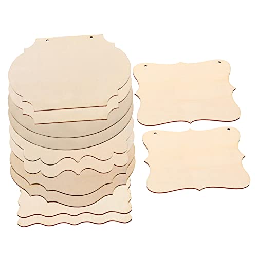 MAGICLULU 24 Pcs Shaped Wood Chips Blank Wall Signs for Crafts Blank Hanging Sign Unfinished Wood Sign Unfinished Welcome Sign DIY Wood Pallet Sign MAGICLULU