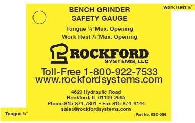 Bench Grinder Safety Gauge with Tether (1) Rockford Systems, LLC