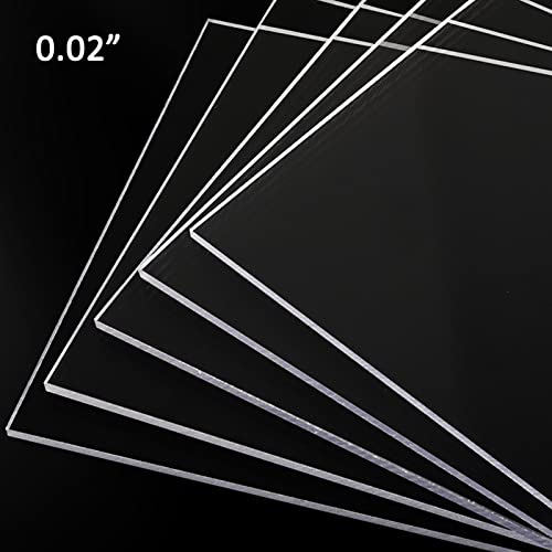 5 Pack 12x12x.02” Clear Plastic Sheet, Plexiglass Craft Plastic Sheets PET Flexible Lightweight Clear Plastic Sheets for DIY Craft Projects, Picture BEAIMUXI
