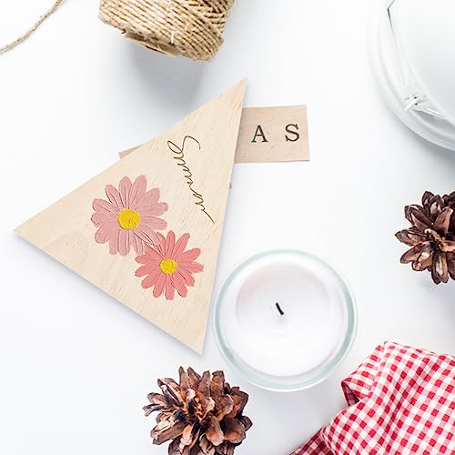 OLYCRAFT 3Pcs Unfinished Wooden Triangle Shaped Blocks Triangle Wooden Tray Plates Blank Wooden Cutouts Unpainted Wood Triangle Slices for Home OLYCRAFT