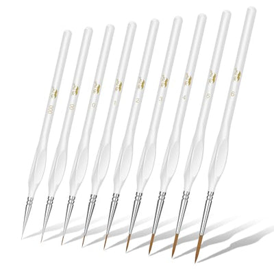 Mr. Pen- Detail Paint Brushes Set, 9 pcs, White, Miniature Paint Brushes, Thin Paint Brushes, Model Paint Brushes, Fine Tip Paint Brush, Face Paint