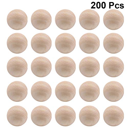 Milisten 200Pcs DIY Wooden Balls 14MM Unfinished Wooden Beads Jewelry Making Accessories Without Hole for DIY Milisten