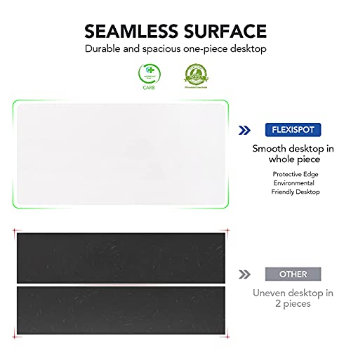 FLEXISPOT White Standing Desk 48 x 24 Inches Height Adjustable Desk, Whole-Piece Desktop Electric Sit Stand Up Desk Home Office Desk (White Desktop + FLEXISPOT