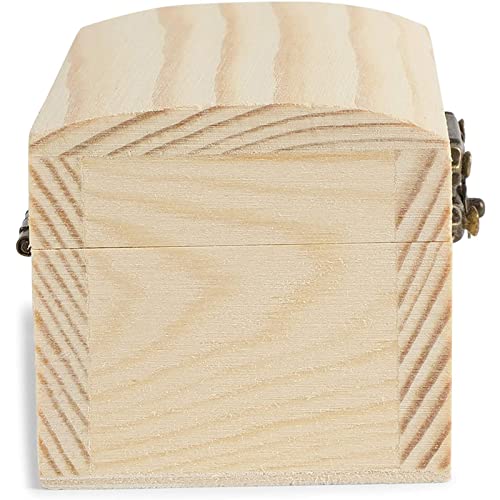 12 Pack Unfinished Wooden Boxes for Crafts, Party Favors for Birthday Parties, Baby Shower, Treasure Chest with Lid and Clasp, Pirate Decorations Bright Creations