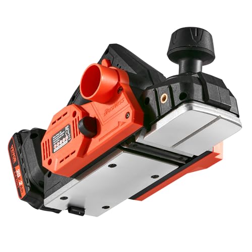 VEVOR Cordless Electric Hand Planer, 3-1/4" Width, 16000 RPM Handheld Wood Planer with Battery 5/64" Adjustable Depth HSS Blades Dual Side Dust VEVOR