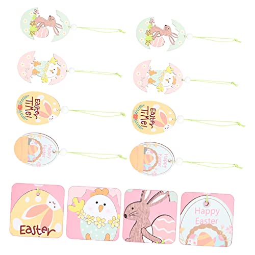 Ciieeo 1 Set 8 Pcs Easter Hanging Ornaments Basket Gift Handmade Gifts Hand Molding Kit Easter Bunny Cutout Easter Wooden Ornament Wooden Rabbit Ciieeo