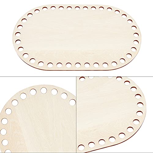PH PandaHall 7 Sizes Natural Wooden Basket Bottom Oval Blank Solid Crochet Basket Wood Base for DIY Basket Weaving Supplies Craft Making Home PH PandaHall