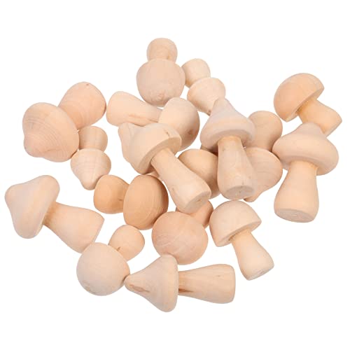 SEWACC 18 Pcs Wooden Mushrooms Unfinished Wood Mushroom Various Sizes Smooth Mushroom Decor Mini Mushrooms for Arts and Crafts Projects Decoration SEWACC