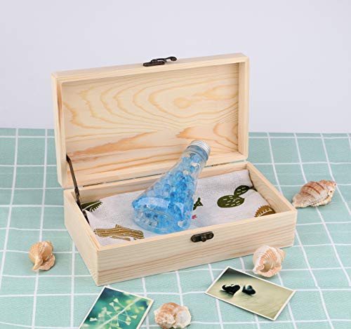 dedoot Unfinished Wooden Box with Hinged Lid 9.7x5.5x2.7 Inch Rectangle Keepsake Box Clasp Wood Box, Storage Box Wooden Gift Boxes for DIY Crafts, dedoot