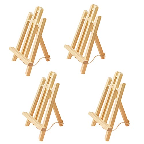 AROIC Wood Easels, Easel Stand for Painting Canvases, Art, and Crafts.  (11.8 inch, 4 Pack), Tripod, Painting Party Easel, Kids Student Table  School