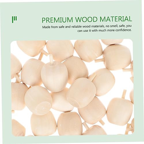 Artibetter 40pcs Wooden Fruit Ornaments Artificial Pear Unfinished Wooden Crafts DIY Unpainted Fruit for Crafts DIY Fruit Crafts Wooden People Peg ARTIBETTER