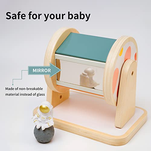 Twefex Montessori Spinning Drum, Montessori Toys for Babies 6-12 Months, Montisory Baby Toys for 1 Year Old Infant, Wooden Toys for Baby Twefex