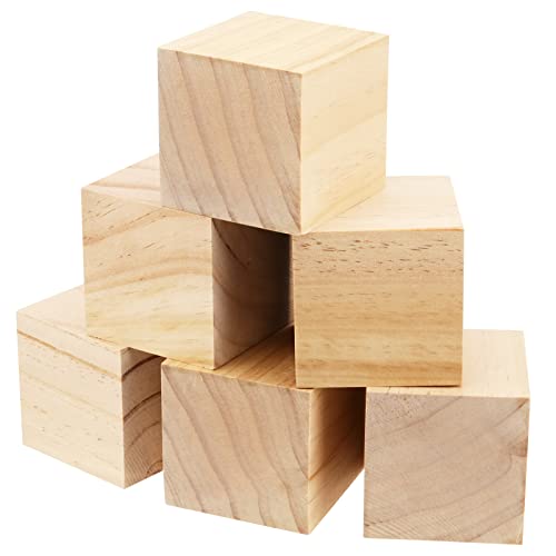 NINGWAAN 45 PCS 2 Inch Wooden Cubes, Unfinished Wood Craft Blocks, Square Wood Cubes Blank Wood Blocks for Puzzle Making, Crafts, and DIY Projects WoodArtSupply