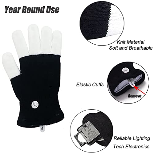 Luwint Children LED Finger Light Up Gloves - Glow Flashing Cool Fun Toys for Kids, Boy Girl 7-12 Years Luwint