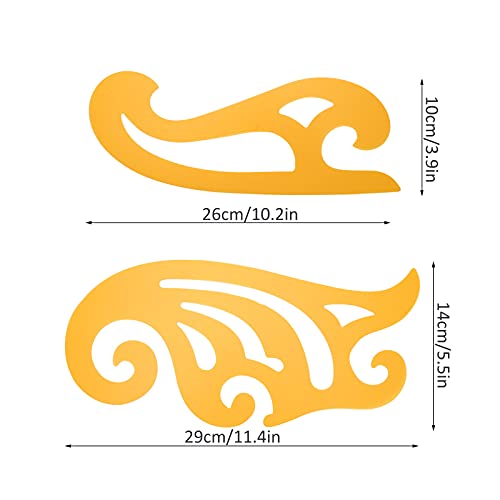 French Curve Template Set Ding Drafting Template Tools Plastic French Curve Ruler for Students, Teachers, Engineers, Needlework/Sewing/Embroidery(B) Pssopp