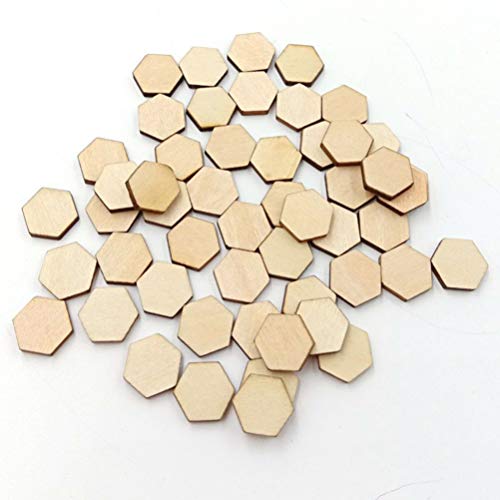 Healifty 200pc Blank Square Wood Plaque Hand Decor Unfinished Wooden Slices Wooden Cutouts for Painting Honeycomb Wood Cutout Wood Hexagon Gift Healifty