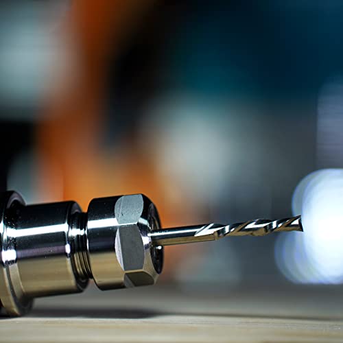 SpeTool 5PCS Spiral Downcut Router Bits 1/4" Shank 1" Cutting Length Solid Carbide CNC Router Bit Set End Mills for Plunge Router Wood Carving SpeTool