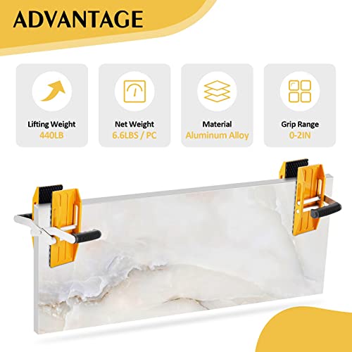 2PCS Granite Carrying Clamps Double Handed Stone Carrying Clamps Panel Carrier Plywood Carrying Tool Lifting and Transporting Tool for Glass Granite YUCHENGTECH