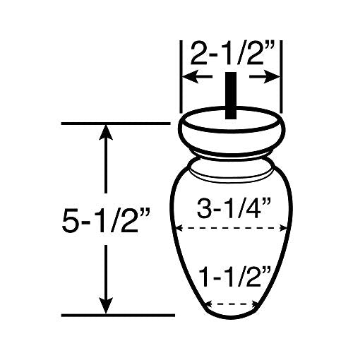OUTWATER 5-1/2 in. H x 3-1/4 in. Dia Unfinished Solid Hardwood Bun Foot Leg for Furniture | Pack of 4 OUTWATER