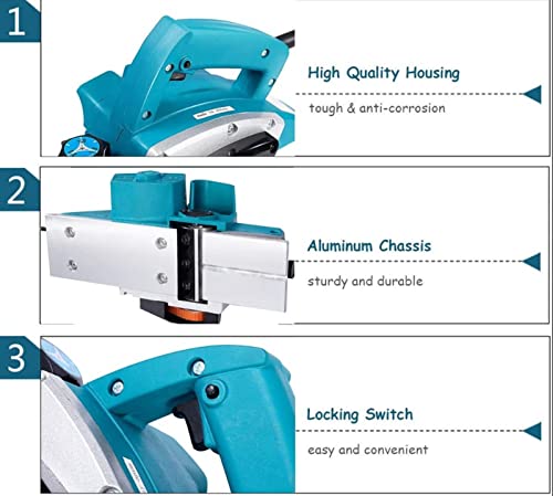 Yosoo Electric Hand Planer, 110V Portable Electric Wood Planer Hand Held Planer Woodworking Power Tool Accurate Smooth Door Planer Machine for Home Yosoo