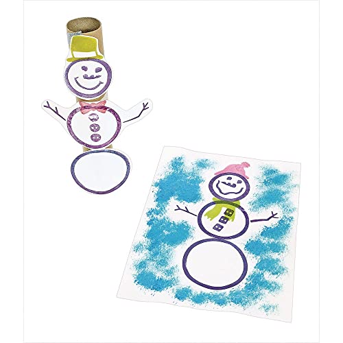 Colorations Snowman Stamper Kit, 15 Stamps, EVA Foam, Durable, Washable, Arts and Crafts, for Kids, Winter, Christmas, Holidays, Classroom, Craft Colorations