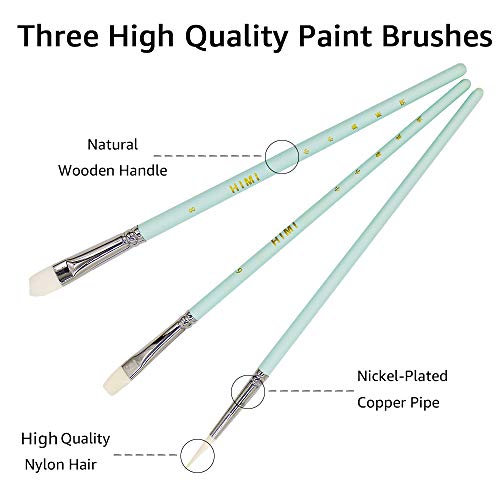 HIMI Gouache Paint Set, 24 Colors x 30ml/1oz with 3 Brushes & a Palette, Unique Jelly Cup Design, Non-Toxic, Guache for Canvas Watercolor Paper - ABEIER