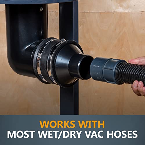 POWERTEC 70322 4" to 2-1/2" Reducer and 4" Dust Control Flex Cuff with Hose Clamps , Black POWERTEC