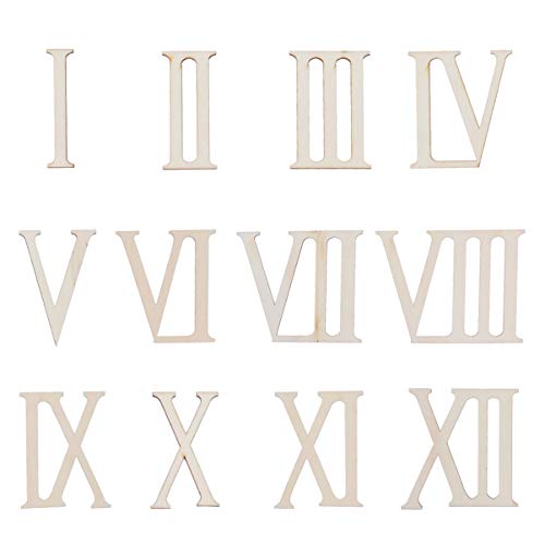 Healifty 24 Sets Roman Numerals 16 Patch 3 Inch Wood Letters Wood Letters Embellishment Ornament Crafts Wood Roman Numerals Unfinished Wood Cutouts Healifty
