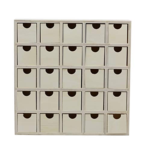 Creative Hobbies 25 Drawer Wooden Advent Calendar, DIY Unfinished Storage Box, Ready to Decorate, Pre Assembled, Storage Organizer Creative Hobbies