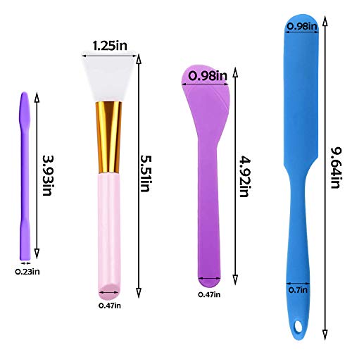 IHUIXINHE 18 Pcs Silicone Stir Sticks Set, Include 3 Pcs Silicone Spatula, 5 Pcs Silicone Epoxy Brushes, 4 Pcs Silicone and 6 Pcs Plastic Stir IHUIXINHE