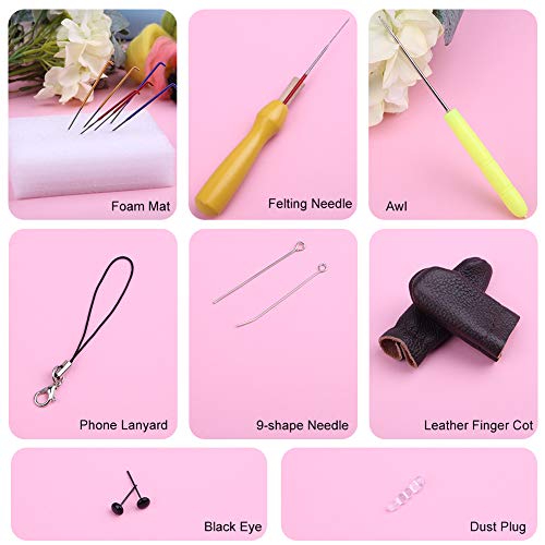 BAGERLA Needle Felting Kits for Beginners, Needle Felting Supplies Kits with Tools, Felting Foam Mat, Colorful Wool, Felting Kit for DIY Handcraft BAGERLA