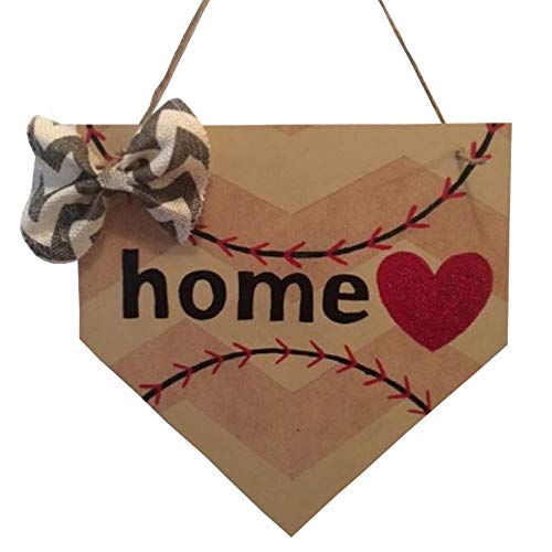 Home Base Plate Cutout Unfinished Wood Sports Décor Baseball Softball Door Hanger Everyday MDF Shape Canvas Style 1 (12") Diverse Woodworking