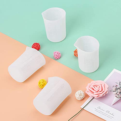 250ml Silicone Measuring Cups, Gartful 4 PCS Large Nonstick Reusable Silicone Mixing Cups Durable Easy Clean for Epoxy Resin, Casting Molds, Stain Gartful
