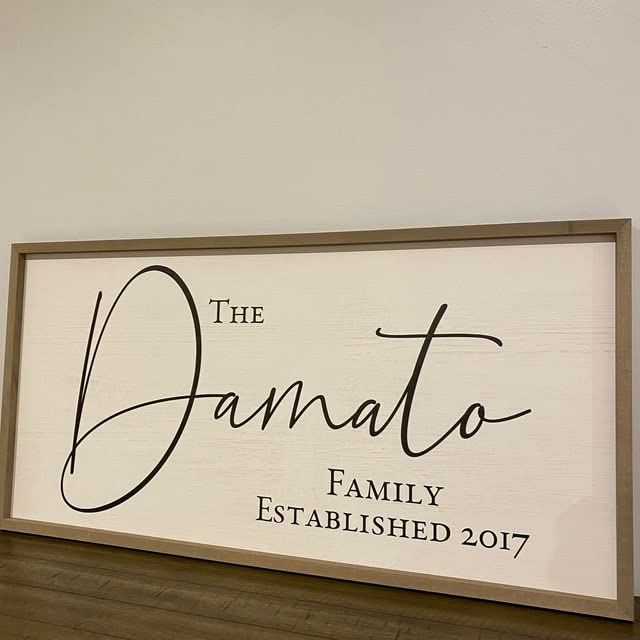 Personalized Framed Wooden Family Name Sign | Custom Family Established Wood Sign | Family Sign Wood Wall Decor… (9" x 18") MRC Wood Products