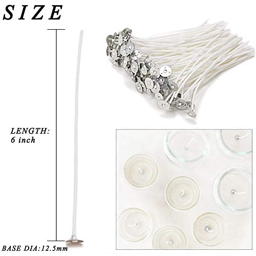 EricX Light 100 Piece Cotton Candle Wick 6" Pre-Waxed for Candle Making,Candle DIY EricX Light