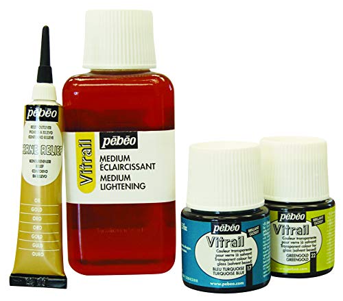 Pebeo Vitrail, Cerne Relief Dimensional Paint, 20 ml Tube with Nozzle - Black, 0.68 Fl Oz (Pack of 1) Pebeo