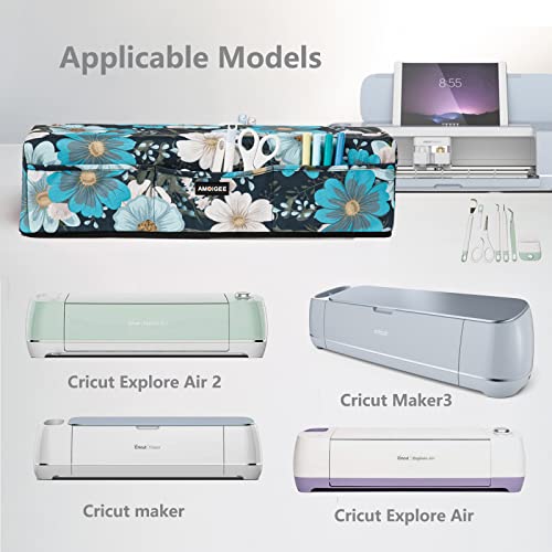 Dust Cover for Cricut Explore Air 2, Cricut Maker,Cricut Explore 3,Cricut Maker, Maker Cover With Pockets for Cricut Accessories and Supplies AMOIGEE