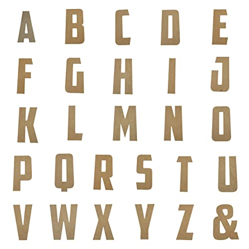 16" Wooden Superhero Letter M Unfinished, American Captain Font, Craft Cutout on 1-8" MDF Build-A-Cross