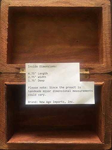 New Age Imports, Inc. GIFT IDEAS~ Floral Carved Handmade Wooden Box 4 inches by 6 inches~Ideal for storing Jewelry, Coins, Tartot cards, Small New Age Imports, Inc.
