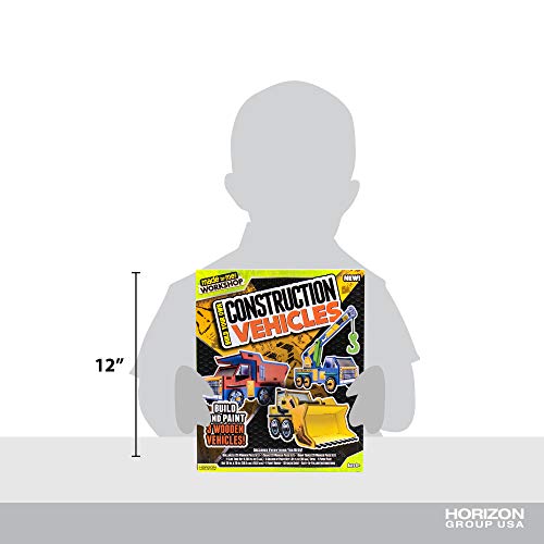 Made By Me Build Your Own Construction Vehicles by Horizon Group USA, Build & Customize 3 Wooden Vehicles Made By Me