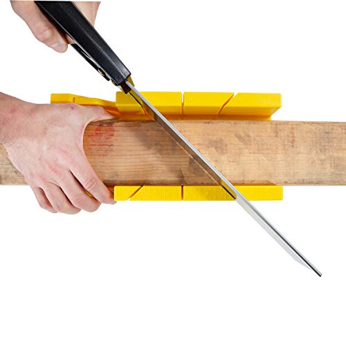 GreatNeck BSB14 12 Inch Mitre Box With 14 Inch Back Saw, Reinforced Steel Back Saw for Accurate Cutting, Receptacle Box Saw With Degree Cutting Guide Great Neck