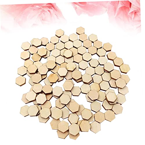 Hexagon Shape Wood for DIY Arts Craft Ornaments for Craft for Woodsy Decor Unfinished Wooden Pieces Hexagon Shape Cutout Wood Cutouts Ornaments Amosfun