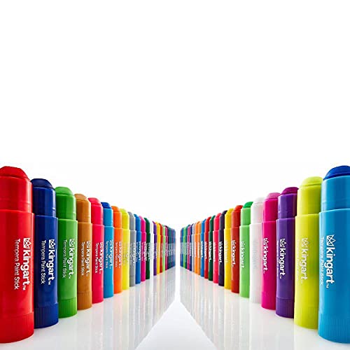 KINGART 575-12 TEMPERA PAINT Sticks, Set of 12 Rich Colors, Solid Tempera Paint for Kids, Super Quick Drying, Non-Toxic, Work Great on Paper, Canvas, KINGART